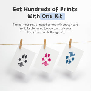Fur Gift Paw Print Stamp Pad, 100% Pet Safe Kit, No-Mess Ink Pad, Imprint Cards, Pet Memorial Keepsake, Dogs, Cats, Small Pets, Pet Owner, Pet