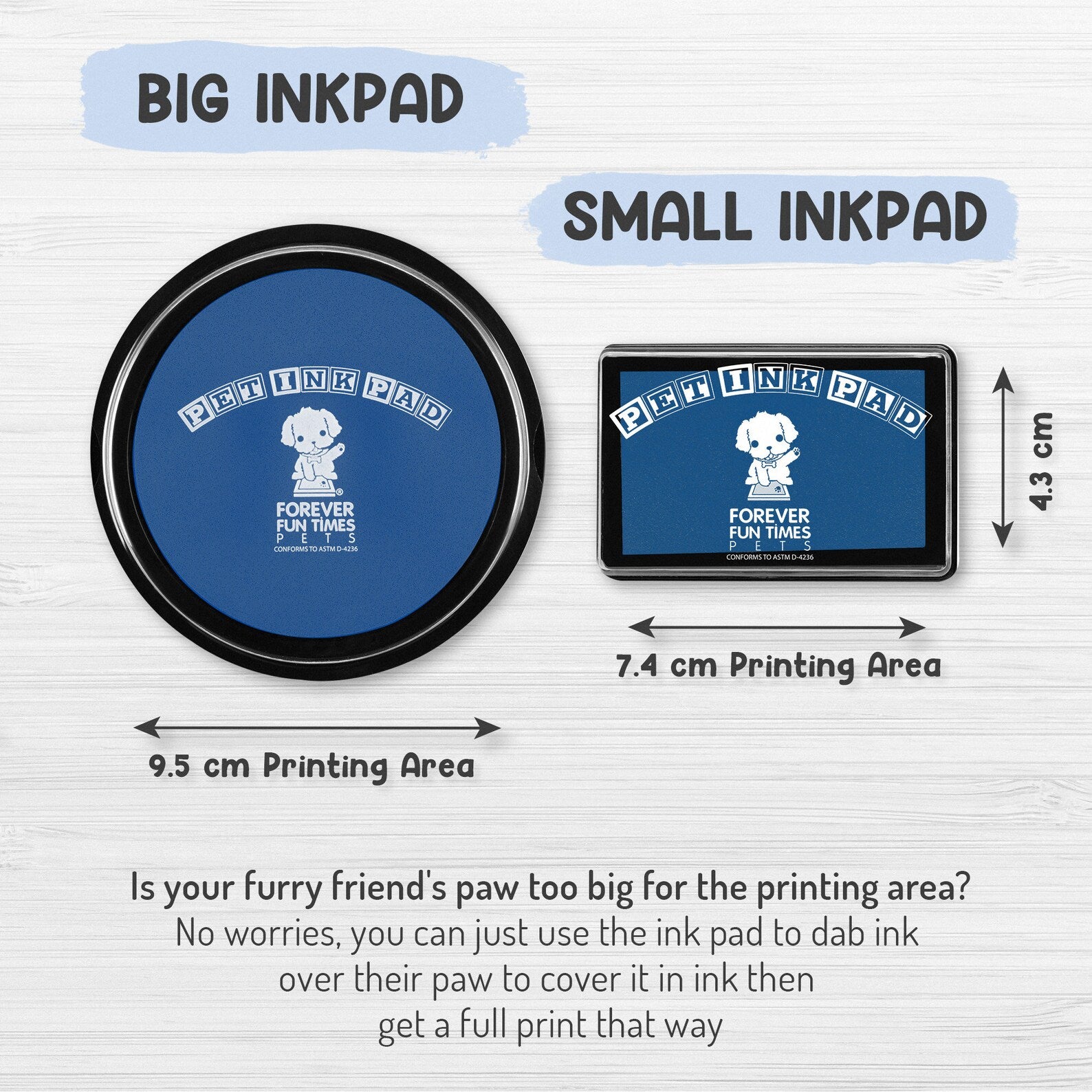 FUR GIFT Paw Print Stamp Pad, 100% Pet Safe, Pet Paw Print Kit, No-Mess Ink  Pad