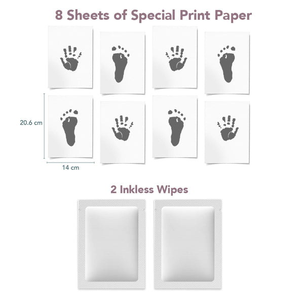 Inkless Footprint Kit for Babys, Black, 0-3 Months, Prints on Any