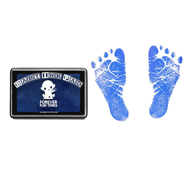 Stamp My Feet Custom Baby Footprint Kit - Blue Chevron